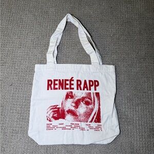Renée Rapp White Tote Bag with Red Print EUROPEAN DATES